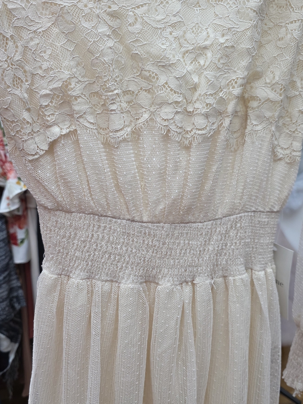bohme Cream Lace Tiered Maxi Dress Nwt Xs - Picture 7 of 13